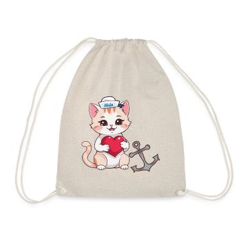 Moin maritim Katze Katzen Seemann Ahoi - Turnbeutel - Natur - Vorne