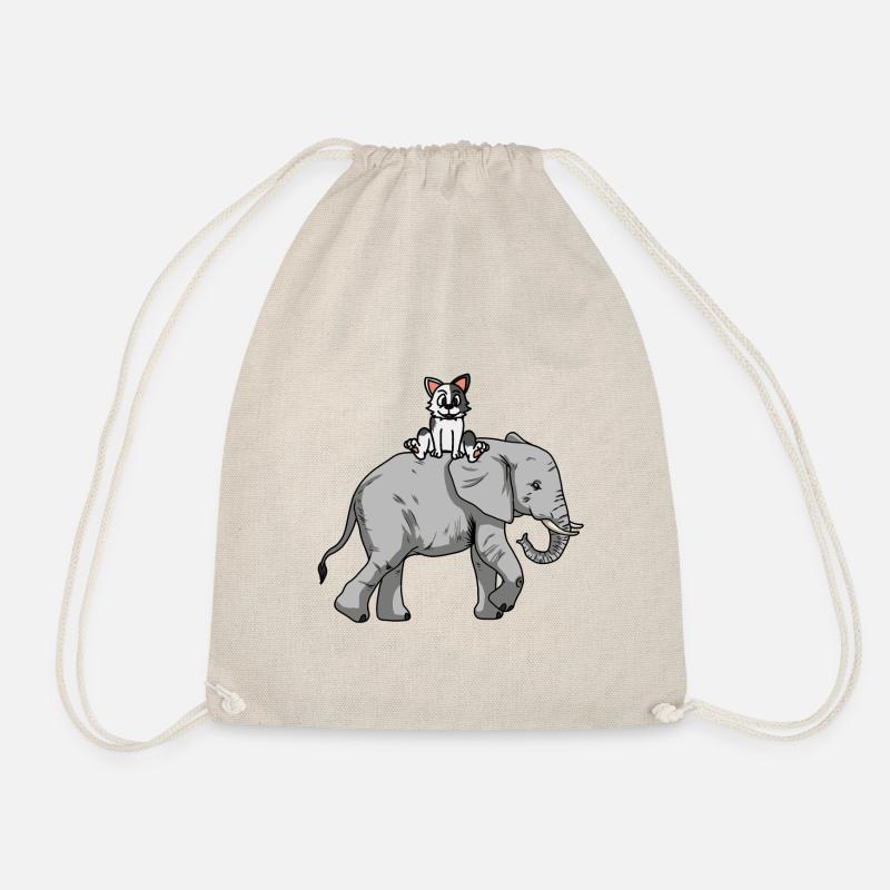 Reise reisen Trip Elefant Katze Tiere Kinder - Turnbeutel - Natur