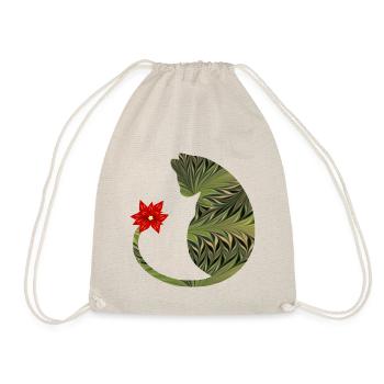 katze mit blume e 101 - Turnbeutel - Natur - Vorne