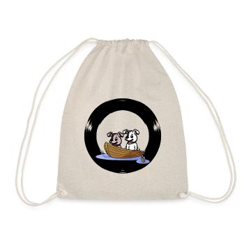 dogs boat rowing boat paddle boat seafaring rowing - Drawstring Bag - nature - Front
