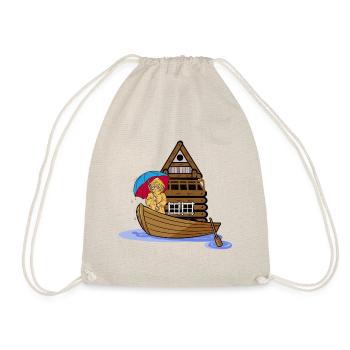 Girl Boat Ship Travel Adventure - Drawstring Bag - nature - Front