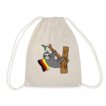 Germany Countries Flag Sloth Animals Football - Drawstring Bag - nature - Front