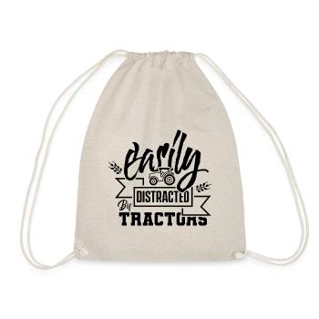 Slightly Distracted From Tractors Trecker Tractor - Drawstring Bag - nature - Front