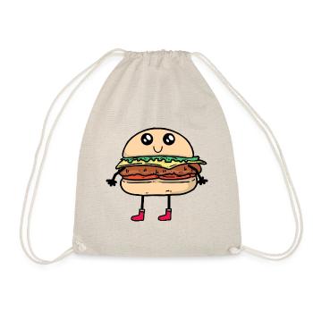 Cheeseburger Fast Food Burger Kawai Child Kids - Drawstring Bag - nature - Front