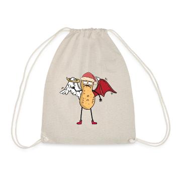 St. Nicholas peanut heavenly devilish xmas Santa - Drawstring Bag - nature - Front