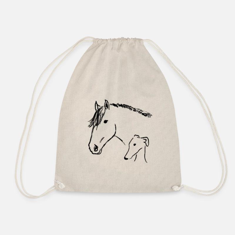 Lévrier et cheval - Sac de sport léger - nature