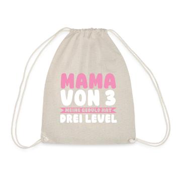 Mama Von 3 Kindern - Turnbeutel - Natur - Vorne
