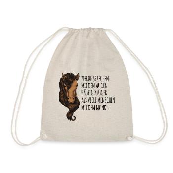 Lustiger Pferdebesitzer Spruch, reiten Geschenk - Turnbeutel - Natur - Vorne