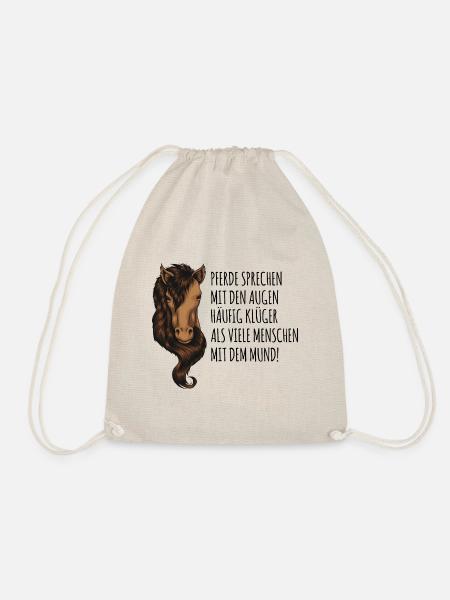 Lustiger Pferdebesitzer Spruch, reiten Geschenk - Turnbeutel - Natur