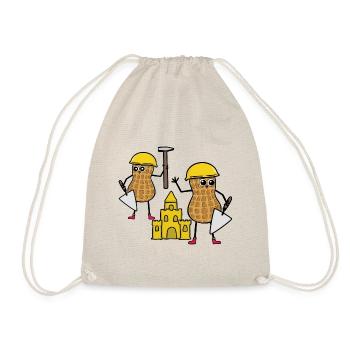 Craftsman Peanut Sandcastle Mason Build Builder - Drawstring Bag - nature - Front