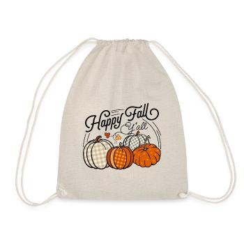 Happy Fall Y'All Herbst Kürbisse - Turnbeutel - Natur - Vorne