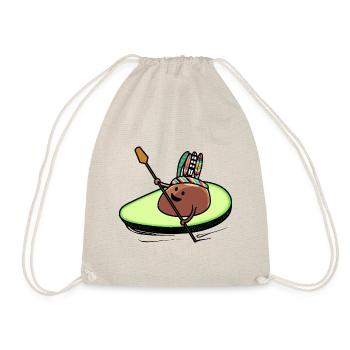 Avocado Indian Warrior Canoe Fantasy Fruit Child - Drawstring Bag - nature - Front