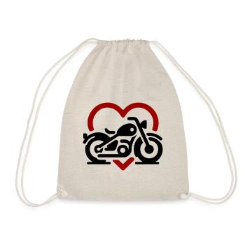 Motorcycle Love - Drawstring Bag - nature - Front