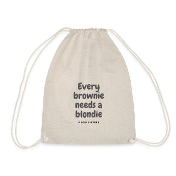 Every brownie needs a blondie, Blond und Braun - Turnbeutel - Natur - Vorne