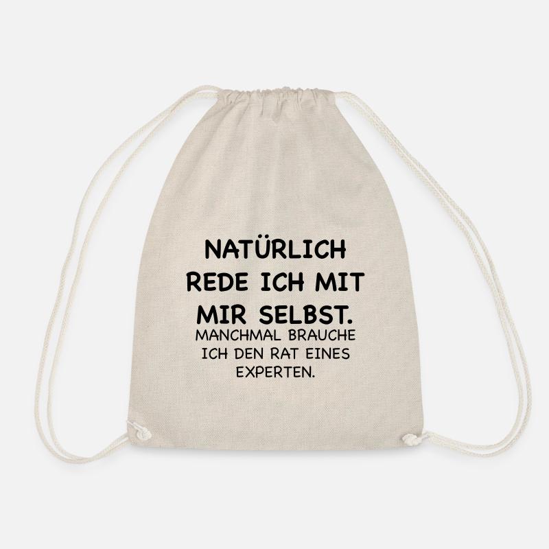 lustig Selbstgespraech Experte Geschenk - Turnbeutel - Natur