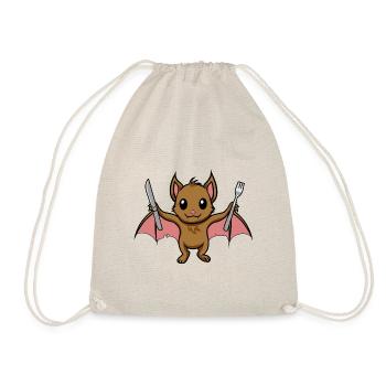 Cute Baby Bat Hunger Meal - Drawstring Bag - nature - Front