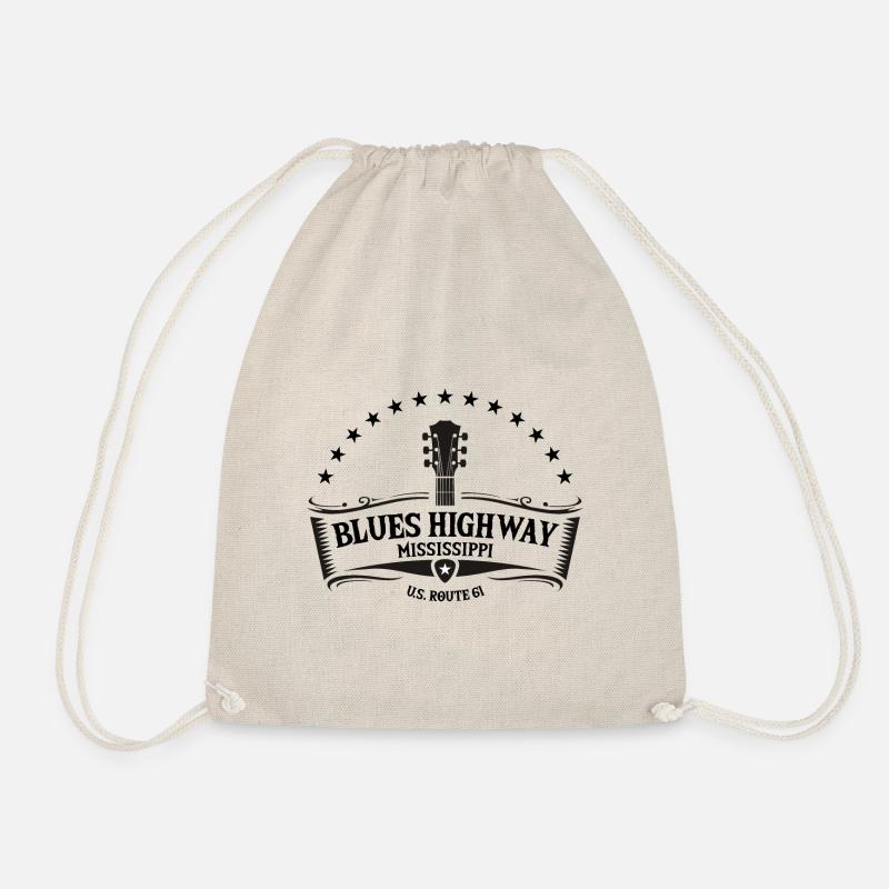 Mississippi The Blues Highway 61 Music Usa Guitar - Drawstring Bag - nature