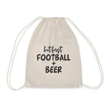Lustiger American Football und Bier Spruch - Turnbeutel - Natur - Vorne