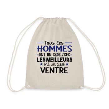 Gros ventre obèse régime. Cadeau humour homme gros - Sac de sport léger - nature - Devant