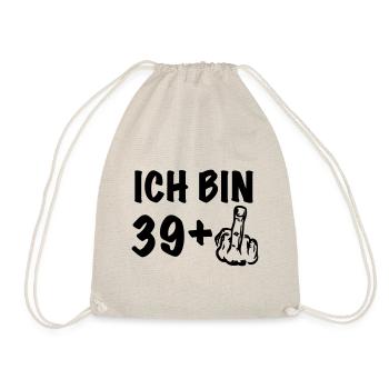 ich bin 39+ zum 40. Geburtstag Geschenk Tee Shirt - Turnbeutel - Natur - Vorne