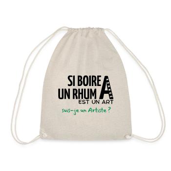 Si boire un rhum arrangé est de l'art, suis-je.. - Sac de sport léger - nature - Devant