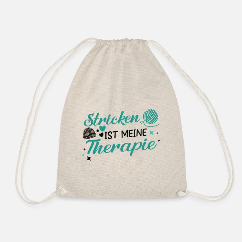 Lustiger Stricknadel Spruch, Stricken Geschenk - Turnbeutel - Natur