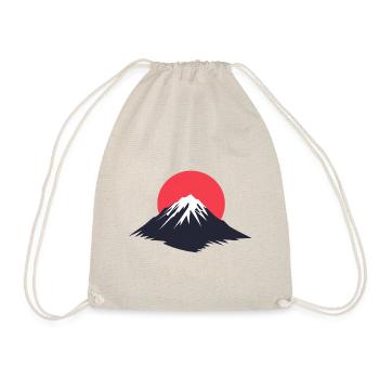 Mountain Drawing, Mountain Logo, Sun - Drawstring Bag - nature - Front