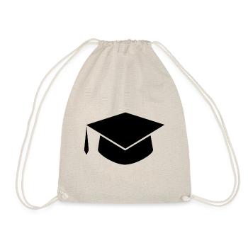 Doktorhut Bachelor Master Abi Abitur Abschluss Hut - Turnbeutel - Natur - Vorne
