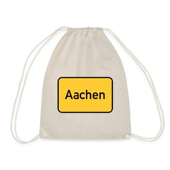 Aachen Ortsschild Gelbe Tafel - Turnbeutel - Natur - Vorne