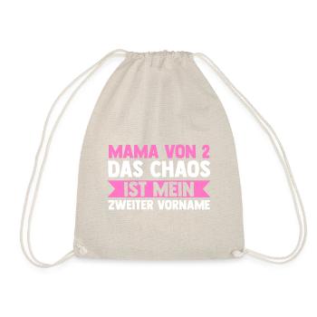 Mom of 2 children - Drawstring Bag - nature - Front