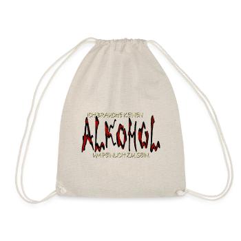 alkohol schwarz - Turnbeutel - Natur - Vorne