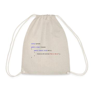 C# .NET Code Hello World Programmierer Geschenk - Turnbeutel - Natur - Vorne