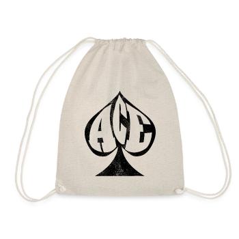 Poker Pokern Karten Pik-As - Turnbeutel - Natur - Vorne