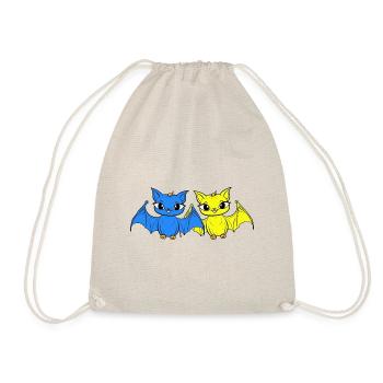 80s 90s Retro Bat Halloween Bats - Drawstring Bag - nature - Front