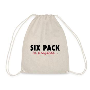 SIX PACK in progress - Funny Workout Motivation - Turnbeutel - Natur - Vorne
