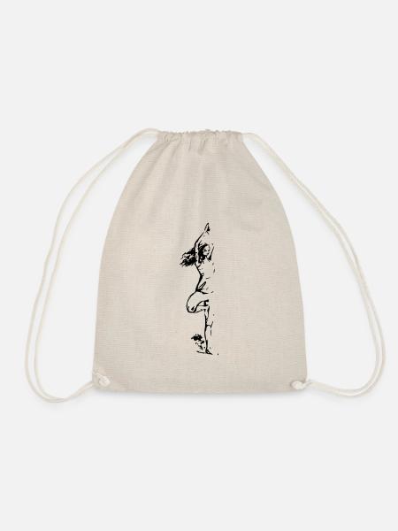Zeichnung Dame Yoga - Turnbeutel - Natur