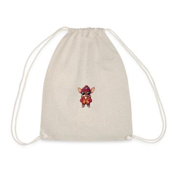 Chihuahua Dog Winter Comic - Drawstring Bag - nature - Front