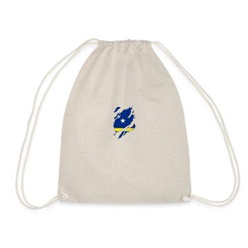 Curaçao flag torn motif - Drawstring Bag - nature - Front