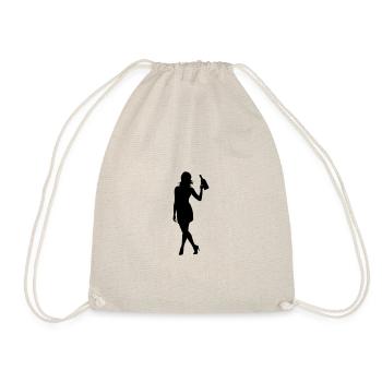Silhouette de femme buvant - Sac de sport léger - nature - Devant