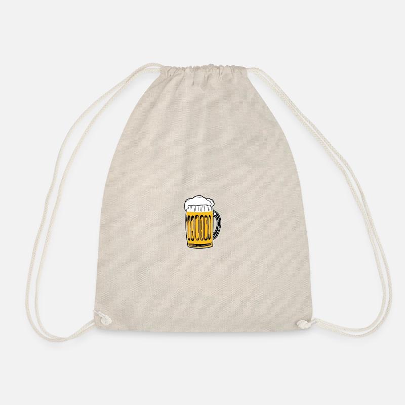 Beer Illustration Minimalist Sticker - Drawstring Bag - nature