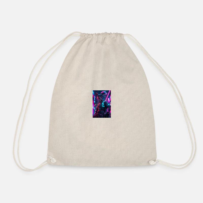 Neon Samurai - Drawstring Bag - nature