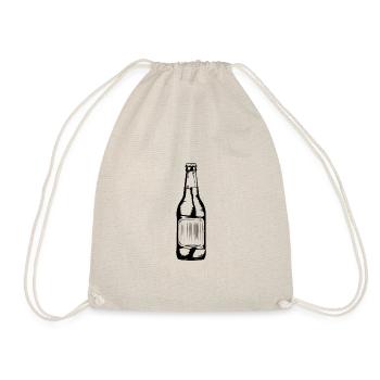 Flasche Bier - Turnbeutel - Natur - Vorne