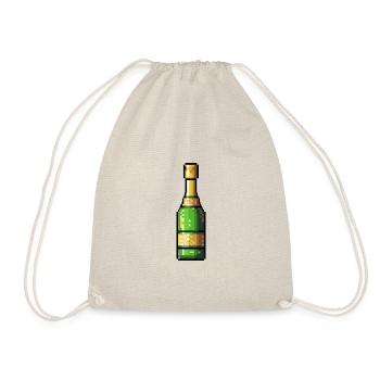 Schampus Flasche Pixel Gamer - Turnbeutel - Natur - Vorne