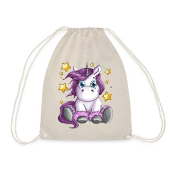 Fluffy unicorn with star illustration motif - Drawstring Bag - nature - Front