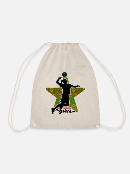 Frauen Volleyball Ball Sport Training Geschenk - Turnbeutel - Natur