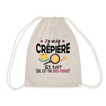 Crêpière Crêpe Super Pouvoirs Cadeau Humour Gaufre - Sac de sport léger - nature - Devant
