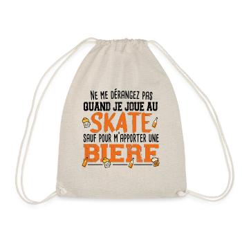 Skate Bière Skateboard Alcool Cadeau Humour Apéro - Sac de sport léger - nature - Devant