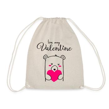 Mignon ours avec cœur sois mon Valentin - Sac de sport léger - nature - Devant