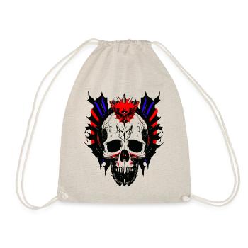 Totenkopf - wild und bunt - Turnbeutel - Natur - Vorne