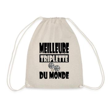 Cadeau Pétanque Homme - Meilleure Triplette - Sac de sport léger - nature - Devant